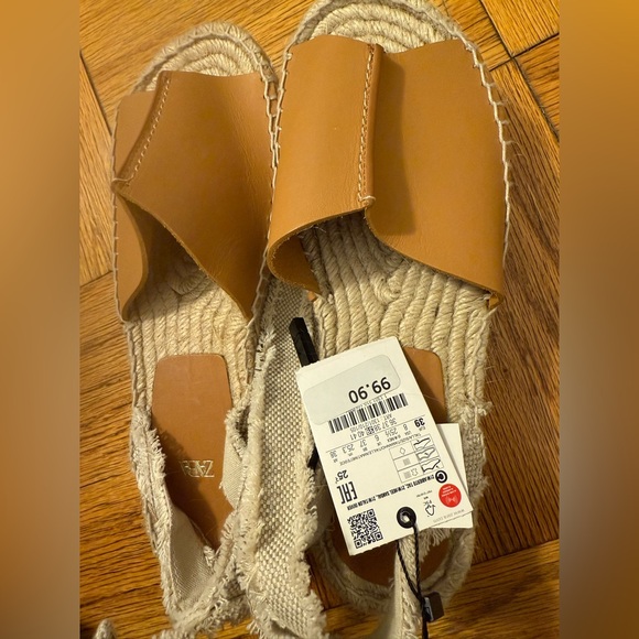Zara Tan Espadrille Wedge Sandals - Picture 2 of 8